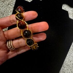 Spiritual Tiger EyeGold Wire Wrapped Stone Bracelet